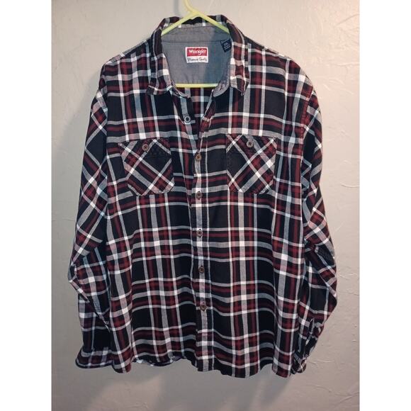 Wrangler Other - Wrangler Premium Quality Shirt Mens 2xl Black Plaid Flannel